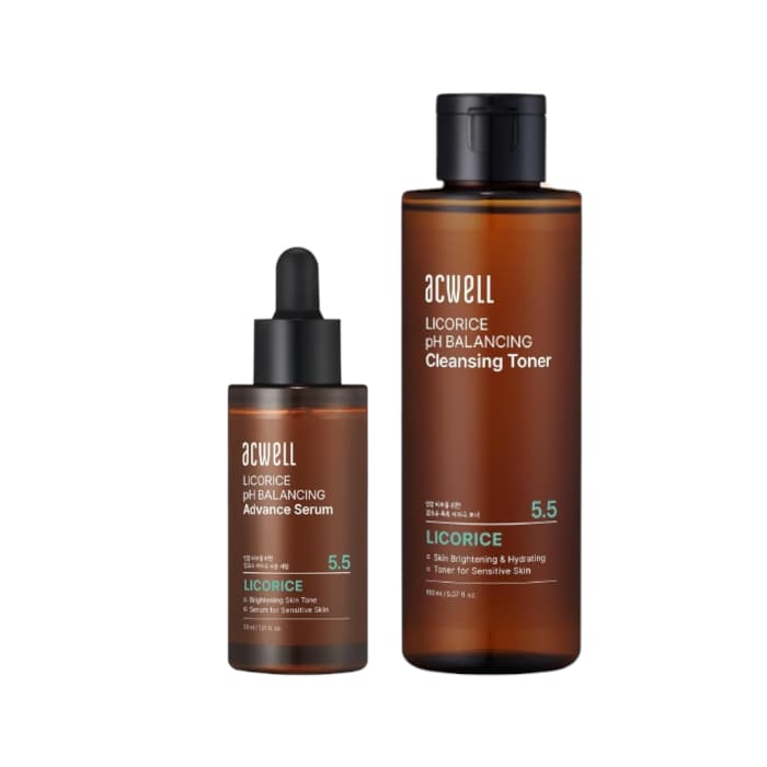 ACWELL - No5.5 Licorice pH Balancing Cleansing Toner - 150ml (1ea) + Licorice pH Balancing Advance Serum - 30ml (1ea) Set