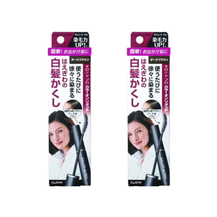 Dariya Salon De Pro - Color On Retouch Gray Hair Comb EX - 15ml - Dark Brown (2ea) Set