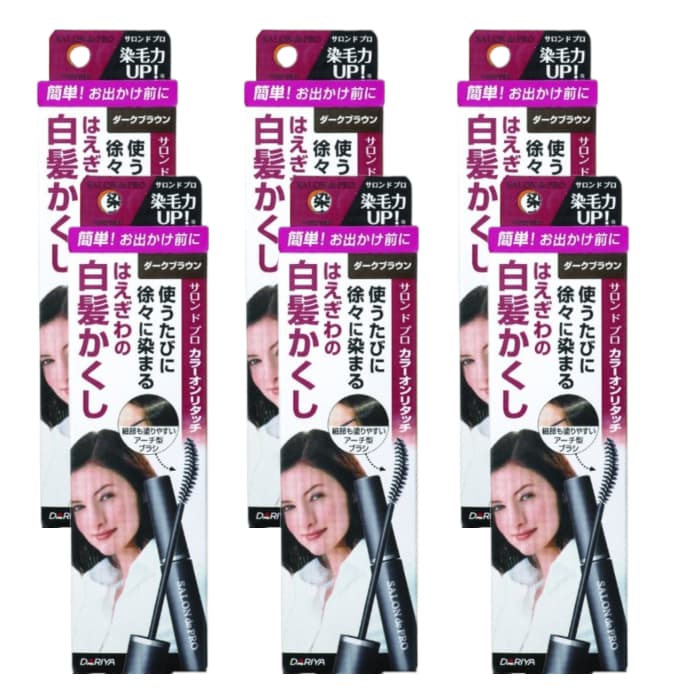 Dariya Salon De Pro - Color On Retouch Gray Hair Comb EX - 15ml - Dark Brown (6ea) Set