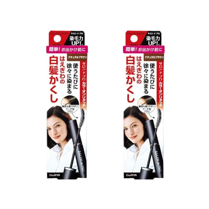 Dariya Salon De Pro - Color On Retouch Gray Hair Comb EX - 15ml - Natural Brown (2ea) Set