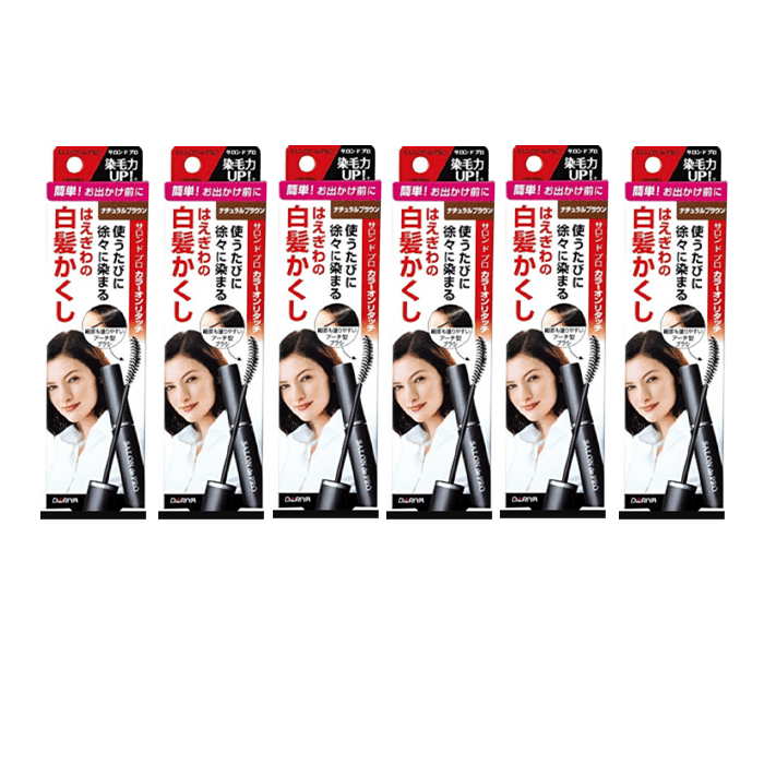 Dariya Salon De Pro - Color On Retouch Gray Hair Comb EX - 15ml - Natural Brown (6ea) Set