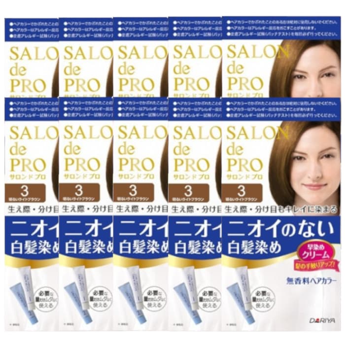 Dariya Salon De Pro - Hair Color Cream - 1box - 3 Bright light brown (10ea) Set
