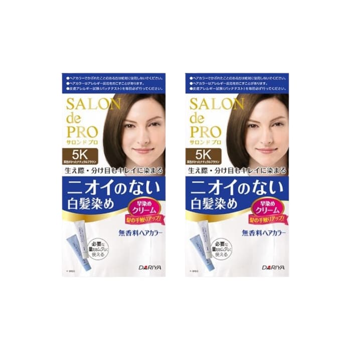 Dariya Salon De Pro - Hair Color Cream - 1box - 5K Chestnut natural brown (2ea) Set