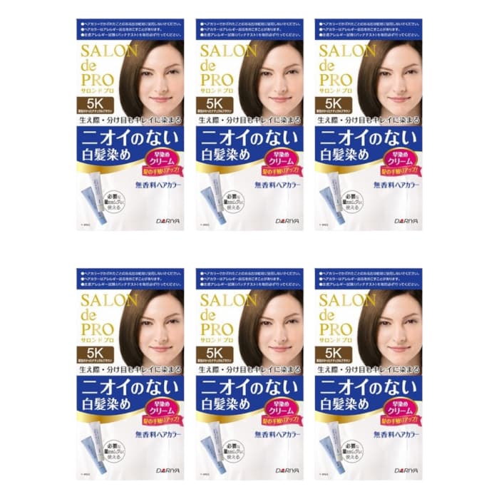 Dariya Salon De Pro - Hair Color Cream - 1box - 5K Chestnut natural brown (6ea) Set