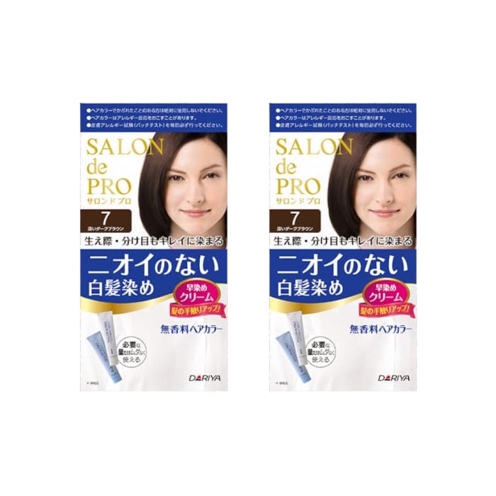 Dariya Salon De Pro - Hair Color Cream - 1box - 7 Deep dark brown (2ea) Set