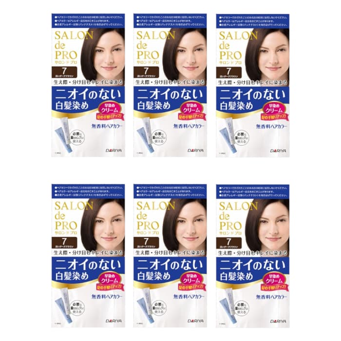 Dariya Salon De Pro - Hair Color Cream - 1box - 7 Deep dark brown (6ea) Set