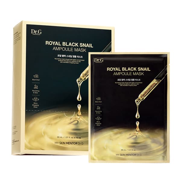 Dr.G - Royal Black Snail Ampoule Mask - 30ml*10ea