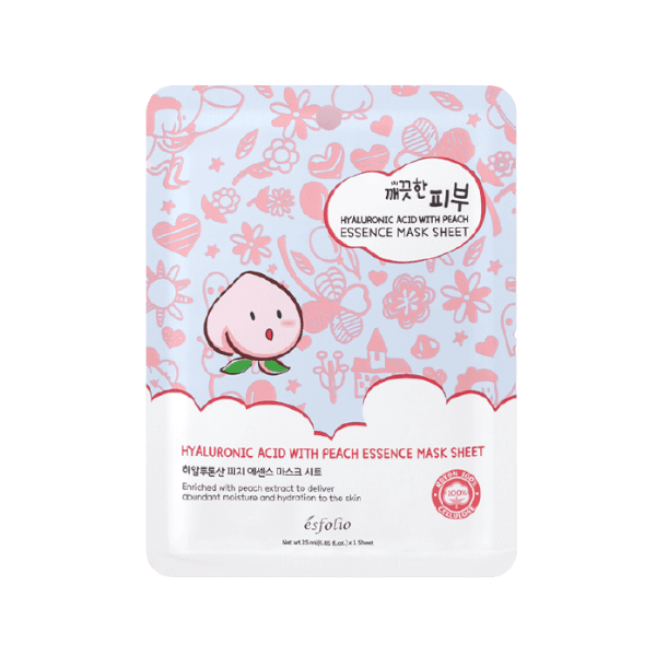 esfolio - Pure Skin Essence Mask Sheet - 25ml*1pc - Hyaluronic Acid With Peach