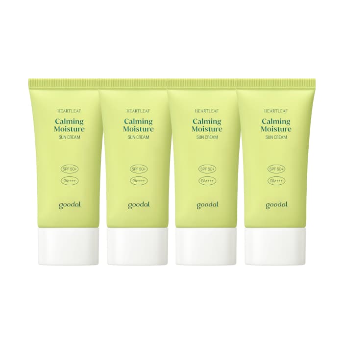 Goodal - Heartleaf Calming Moisture Sun Cream SPF50+ PA++++ - 50ml (4ea) Set (New)