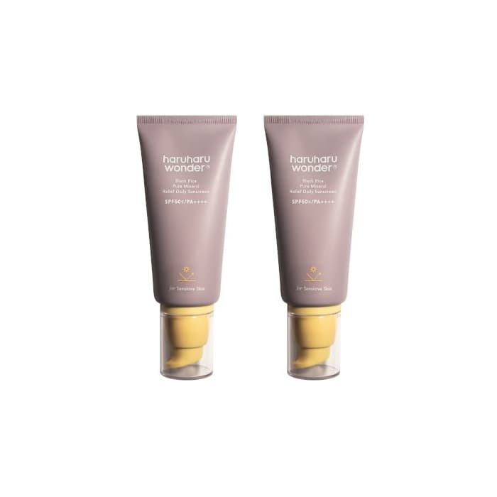 haruharu wonder - Black Rice Pure Mineral Relief Daily Sunscreen SPF50+ PA++++ - 50ml (2ea) Set