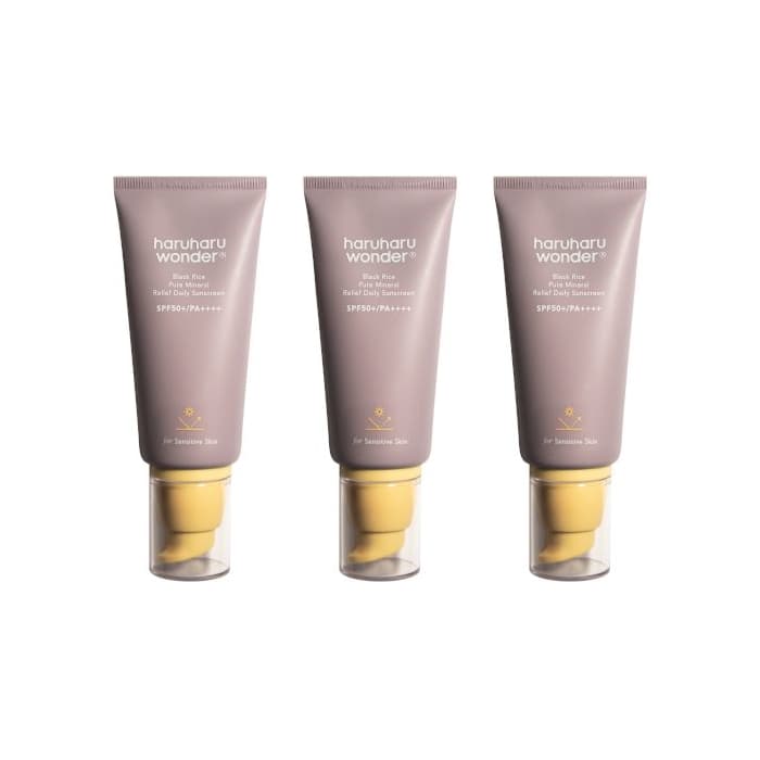 haruharu wonder - Black Rice Pure Mineral Relief Daily Sunscreen SPF50+ PA++++ - 50ml (3ea) Set
