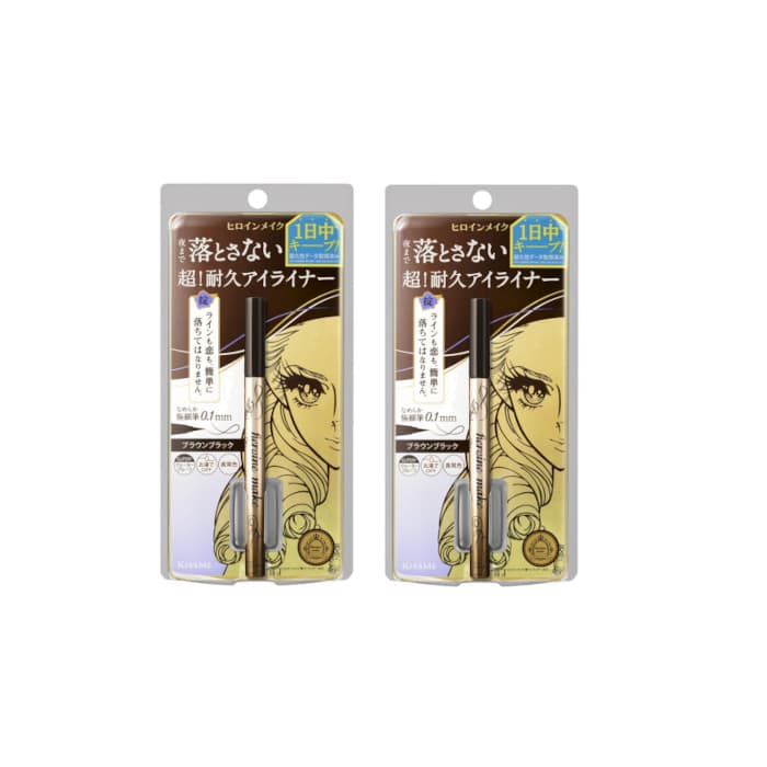ISEHAN - Kiss Me Heroine Make Prime Liquid Eyeliner Rich Keep - 0.4ml - 02 Dark Brown (2ea) Set