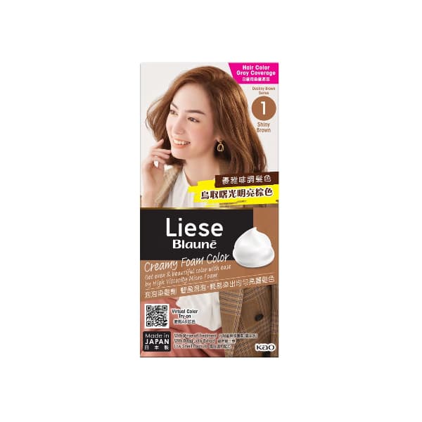 Kao - Liese Blaune Creamy Foam Color - 1 box - 1 - Shiny Brown
