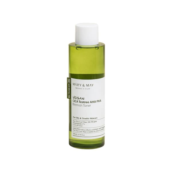 MARY&MAY - Vegan CICA Teatree AHA PHA Blemish Toner - 200ml