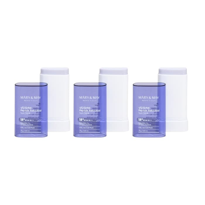 Mary&May - Vegan Peptide Bakuchiol Sun Stick SPF50+ PA++++ - 18g (3ea) Set