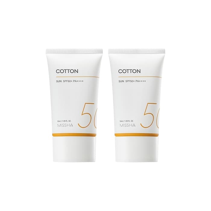 MISSHA All Around Safe Block Cotton Sun SPF50+ PA++++ (New Version of All Around Safe Block Daily Sun) - 50ml (2ea) Set