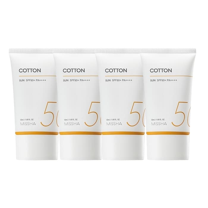 MISSHA All Around Safe Block Cotton Sun SPF50+ PA++++ (New Version of All Around Safe Block Daily Sun) - 50ml (4ea) Set