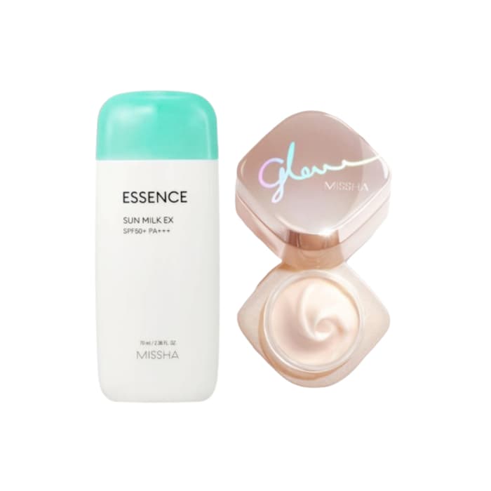 MISSHA - All Around Safe Block Essence Sun Milk EX - 70ml (SPF50+ PA+++) X MISSHA - Glow Skin Balm - 50ml