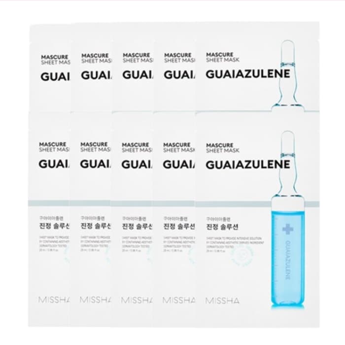 MISSHA Mascure Solution Sheet Mask - Guaiazulene - 1pc (10ea) Set