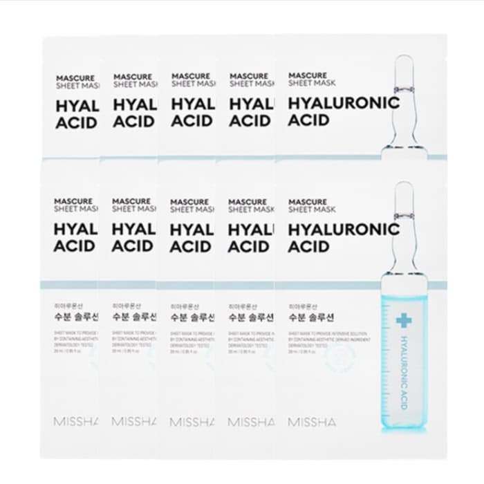 MISSHA Mascure Solution Sheet Mask - Hyaluronic Acid - 1pc (10ea) Set
