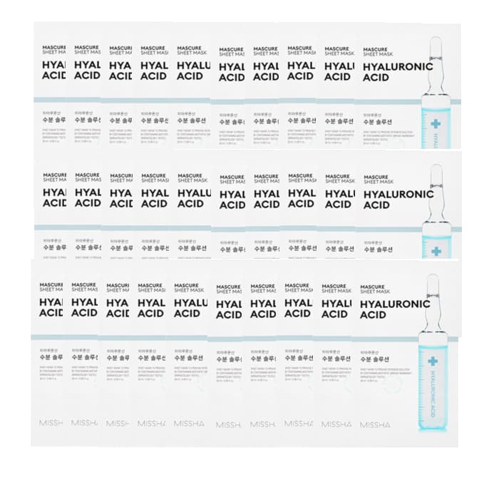 MISSHA - Mascure Solution Sheet Mask - Hyaluronic Acid (30pcs) Set