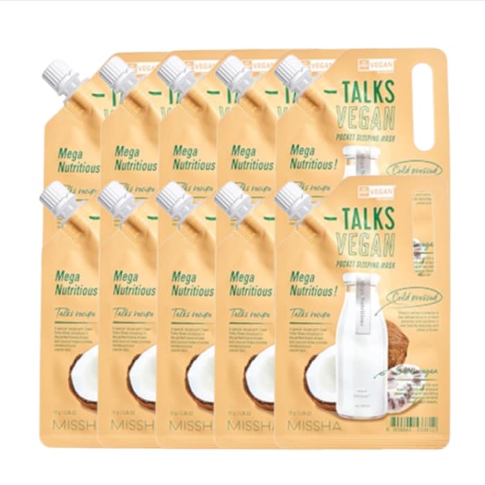 MISSHA Talks Vegan Squeeze Pocket Sleeping Mask - Mega Nutritious - 10g (10ea) Set
