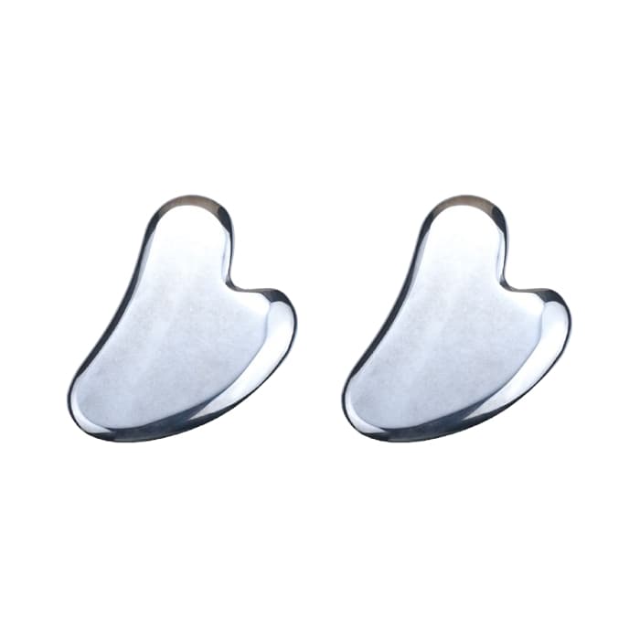 MissLady - Scraping Board Gua Sha Massage Tool (Heart-shaped) (2ea) Set - Metallic