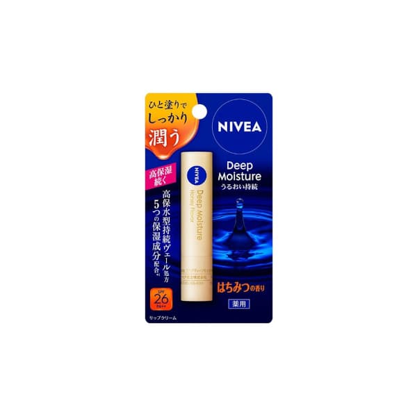 NIVEA Japan - Deep Moisture Lip Cream - 2.2g - Honey Flavor Scent