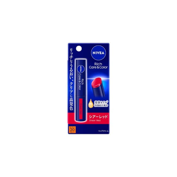 NIVEA Japan - Rich Care & Color Lip SPF20 PA++ - 2g - Sheer Red