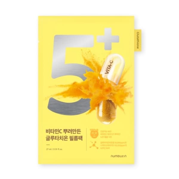 numbuzin - No.5+ Glutathione Vitamin Concentrated Mask - 1pc
