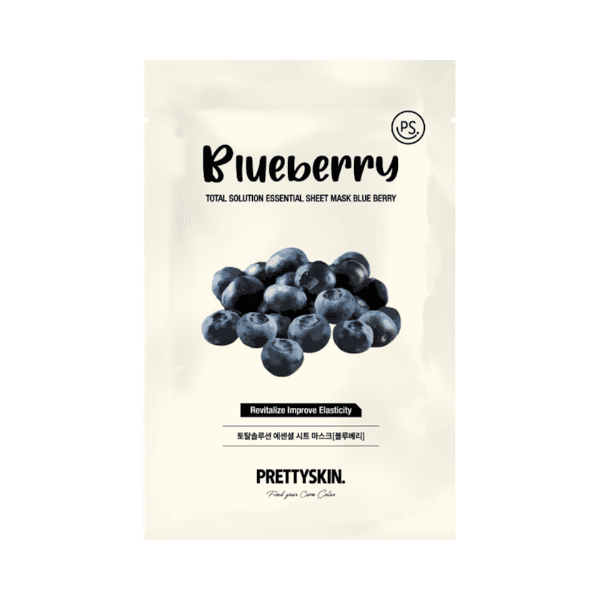 PRETTYSKIN - Total Solution Essential Sheet Mask - 1pc - Blueberry