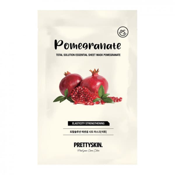PRETTYSKIN - Total Solution Essential Sheet Mask - 1pc - Pomegranate