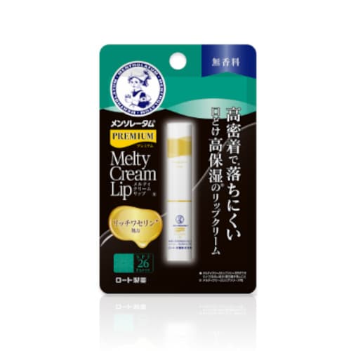Rohto Mentholatum - Premium Melty Cream Lip Balm SPF26 PA+++ - 2.4g - Fragrance Free