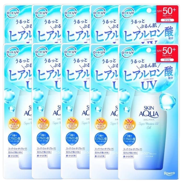 Rohto Mentholatum Skin Aqua UV Super Moisture Gel Hydrating Sunscreen (10ea) Set