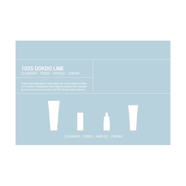 ROUND LAB - 1025 Dokdo Trial Kit (Cleanser+Toner+Ampoule+Cream) - 30ml+20ml+10ml+20ml