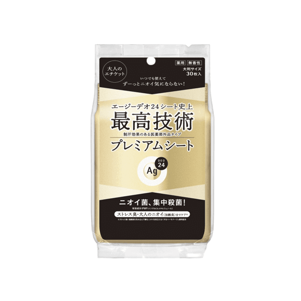 Shiseido - Ag Deo 24 Premium Deodorant & Antiperspirant Shower Sheet - 30pcs - Non Fragrance
