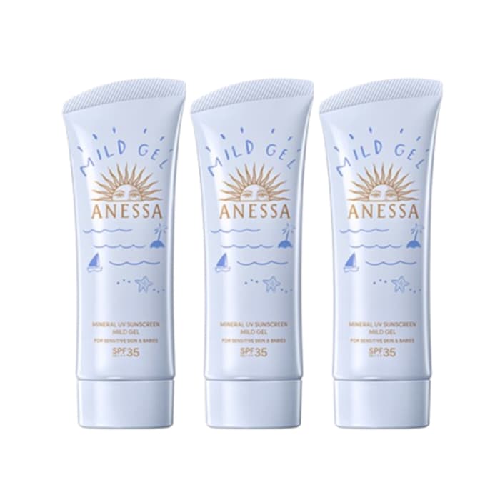 Shiseido Anessa Moisture UV Sunscreen Mild Gel SPF35 PA+++ - 90g (3ea) Set