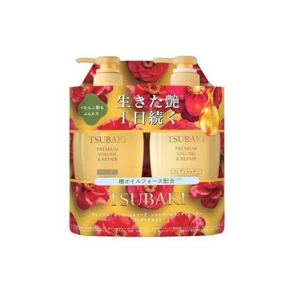 Shiseido - Tsubaki Premium Volume & Repair Shampoo & Conditioner Pump Pair Set - 450ml + 450ml