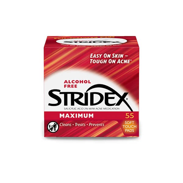 STRIDEX - Alcohol Free Maximum Pads (2% Salicylic Acid) - 55pcs