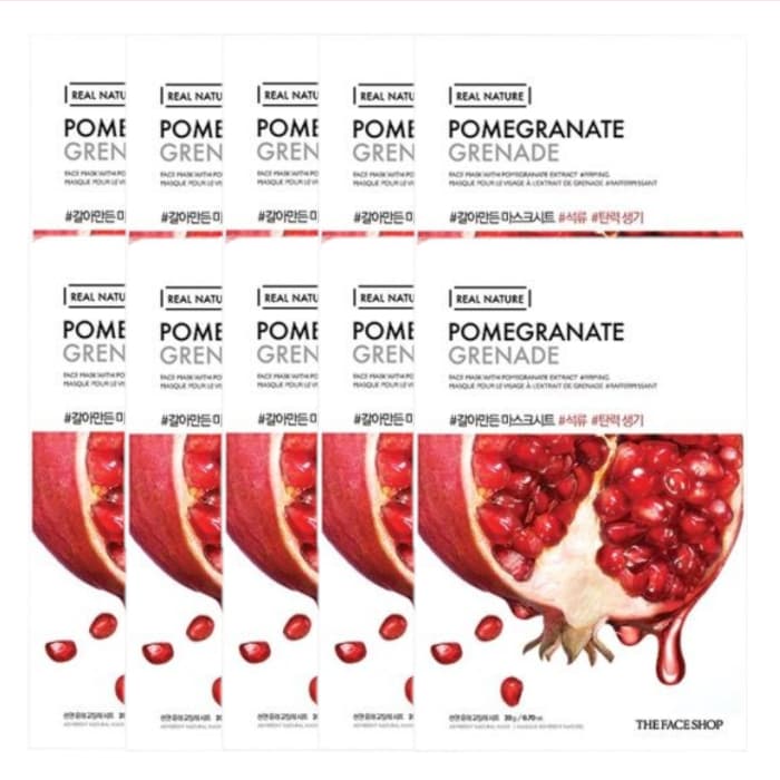 THE FACE SHOP - Nature Face Mask - Pomegranate - 1pc (10ea) Set