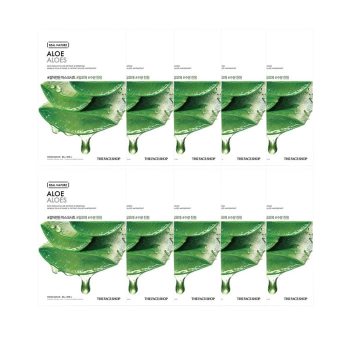 THE FACE SHOP - Real Nature Face Mask - Aloe - 1pc (10ea) Set