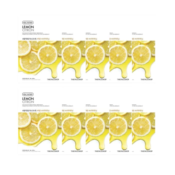 THE FACE SHOP - Real Nature Face Mask - Lemon - 1pc (10ea) Set