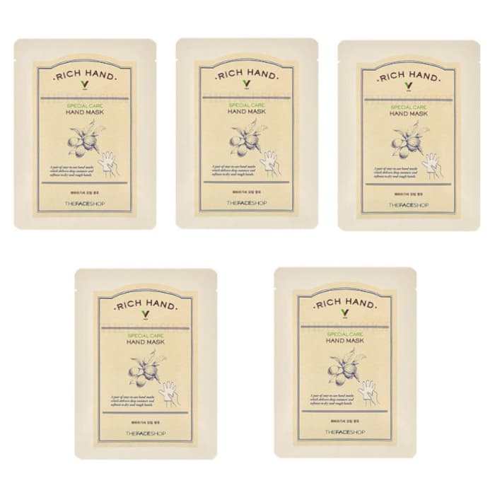 THE FACE SHOP - Rich Hand V Special Care Hand Mask - 16g (5pcs) Set