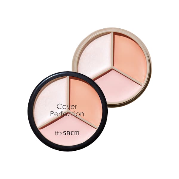 The Saem - Cover Perfection Triple Pot Concealer - 4.5g*3 - 05 Dark Up Beige