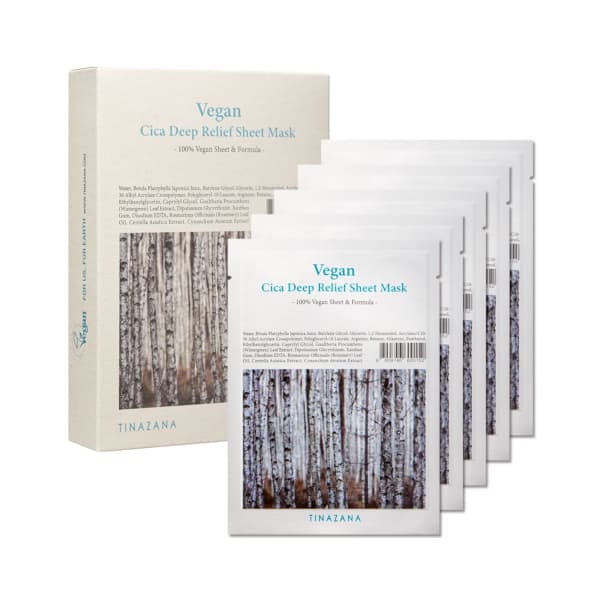 TINAZANA - Vegan Cica Deep Relief Sheet Mask - 5pcs