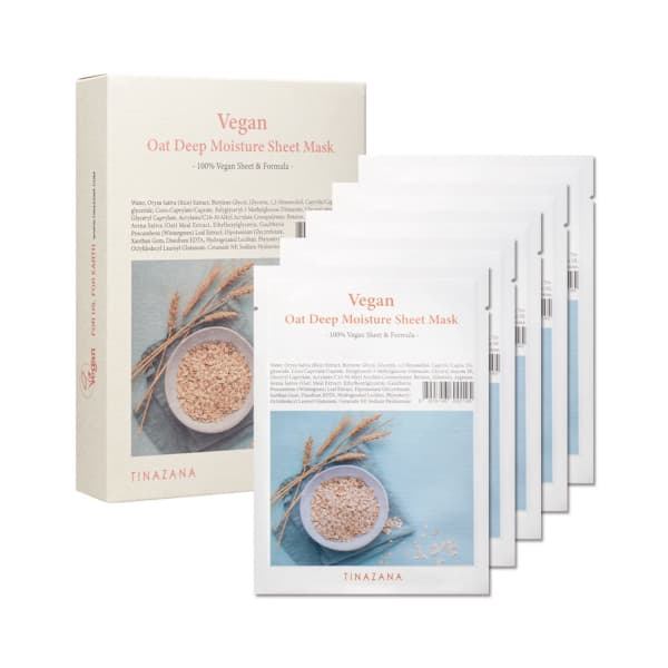 TINAZANA - Vegan Oat Deep Moisture Sheet Mask - 5pcs