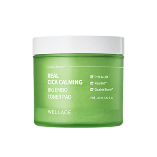 Wellage - Real Cica Calming Big Embo Toner Pad - 160ml/70pads