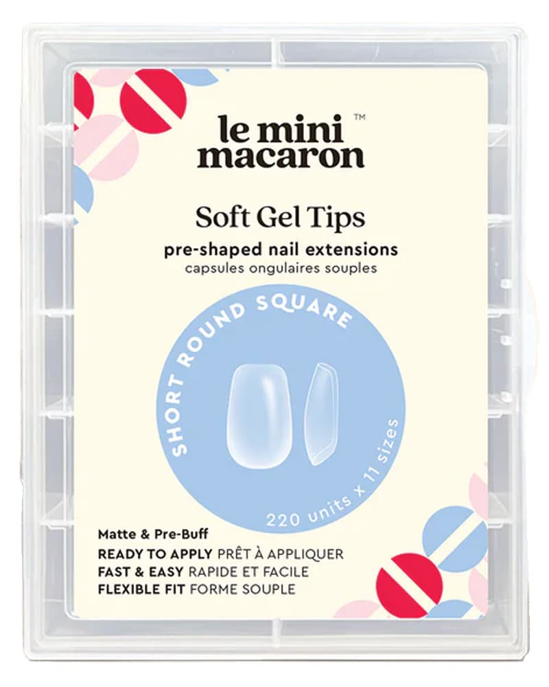 Le Mini Macaron Soft Gel Tips Short Round Square 63 ml