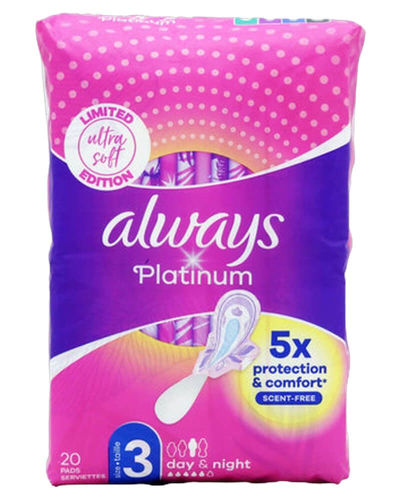 Always Platinum Day & Night sanitary pads with wings 20 stk.