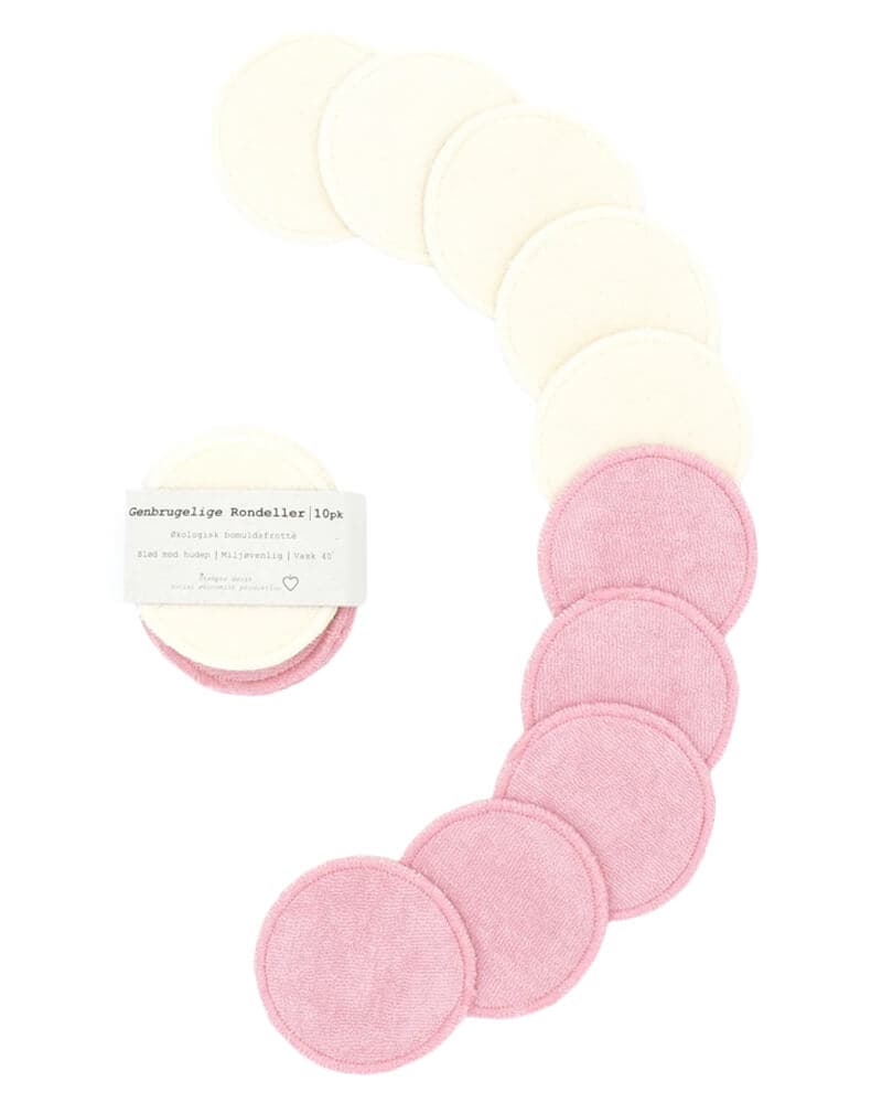 Pargaard Genbrugelige Rondeller Naturhvide og Rosa 10 stk.